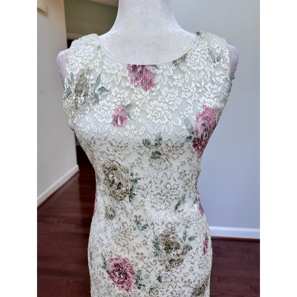 Vintage‎ Y2K 2000s DressBarn CottageCore Valley Girl Coquette Floral Maxi Dress - Picture 11 of 11